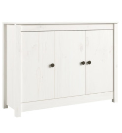 Buffet Blanc 100x35x74 cm Bois massif de pin