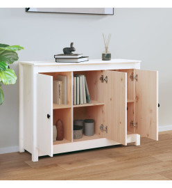 Buffet Blanc 100x35x74 cm Bois massif de pin