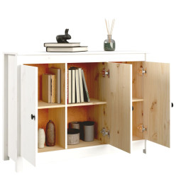 Buffet Blanc 100x35x74 cm Bois massif de pin