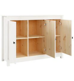 Buffet Blanc 100x35x74 cm Bois massif de pin