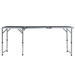 Table pliable de camping Gris Aluminium 180x60 cm