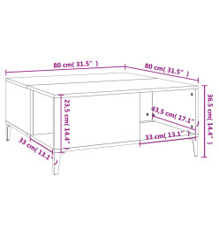 Table basse blanc brillant 80x80x36,5 cm bois d'ingénierie