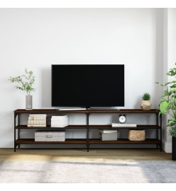 Meuble TV chêne marron 180x30x50 cm bois d'ingénierie et métal