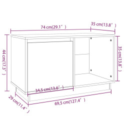 Meuble TV Blanc 74x35x44 cm Bois de pin massif