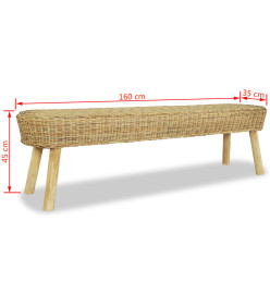 Banc d'entrée 160 x 35 x 45 cm Rotin naturel