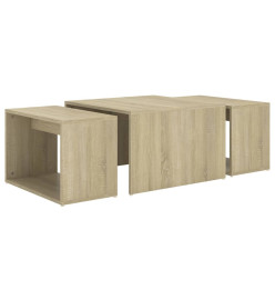 Tables basses gigognes 3 pcs Chêne Sonoma 60x60x38 cm Aggloméré