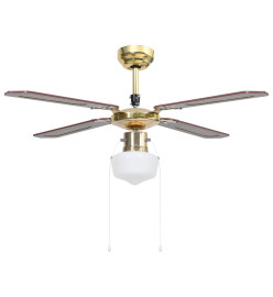 Ventilateur de plafond avec lampe 106 cm Marron