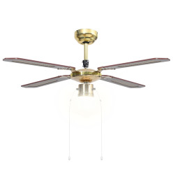 Ventilateur de plafond avec lampe 106 cm Marron