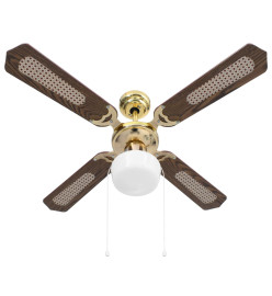 Ventilateur de plafond avec lampe 106 cm Marron