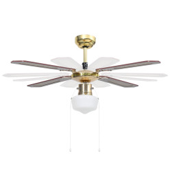 Ventilateur de plafond avec lampe 106 cm Marron