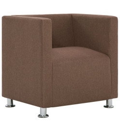 Fauteuil cube Marron Tissu