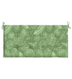 Coussin de banc de jardin motif de feuilles 120x50x3 cm