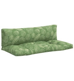 Coussins de palette 2 pcs motif de feuilles tissu Oxford