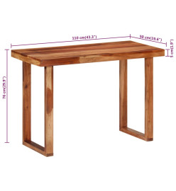 Table à dîner 110x50x76 cm Bois d'acacia solide