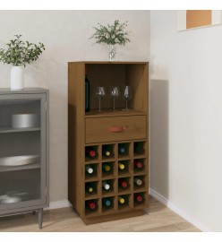 Armoire à vin Marron miel 45x34x100 cm Bois de pin massif