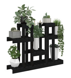 Support à plantes Noir 104,5x25x77,5 cm Bois massif de pin