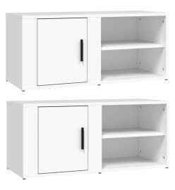 Meubles TV 2 pcs Blanc 80x31,5x36 cm Bois d'ingénierie