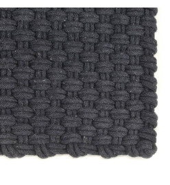 Tapis rectangulaire Anthracite 120x180 cm Coton