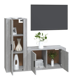 Ensemble de meubles TV 2 pcs Sonoma gris Bois d'ingénierie