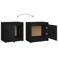 Tables de chevet 2 pcs Noir 40x30,5x40 cm Bois de pin massif