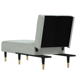 Chaise longue gris clair velours