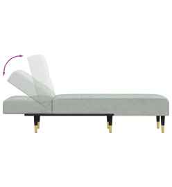 Chaise longue gris clair velours