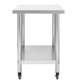 Table de travail de cuisine avec roues 80x60x85 cm Inox