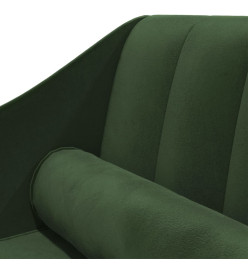 Chaise longue avec traversin vert foncé velours