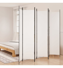 Cloison de séparation 6 panneaux Blanc 300x220 cm Tissu