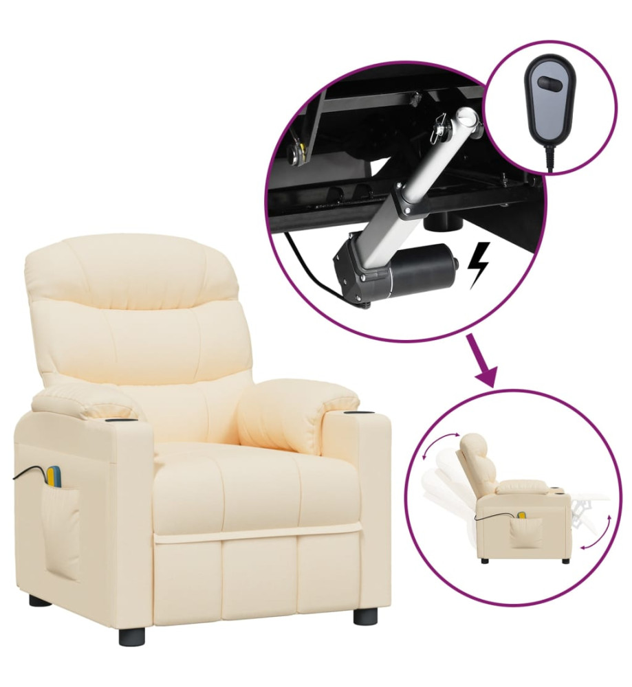 Fauteuil électrique de massage Crème Tissu