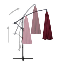 Parasol suspendu Bordeaux 3 m Mât en aluminium