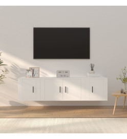 Ensemble de meubles TV 3 pcs Blanc Bois d'ingénierie