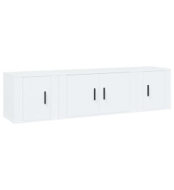 Ensemble de meubles TV 3 pcs Blanc Bois d'ingénierie