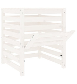 Composteur Blanc 63,5x63,5x77,5 cm Bois massif de pin