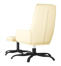 Chaise de relaxation avec tabouret Crème Similicuir