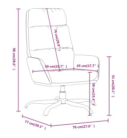 Chaise de relaxation avec tabouret Crème Similicuir