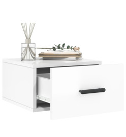 Table de chevet murale blanc brillant 35x35x20 cm