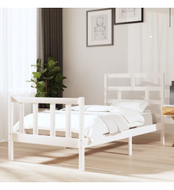 Cadre de lit Blanc Bois de pin massif 90x200 cm