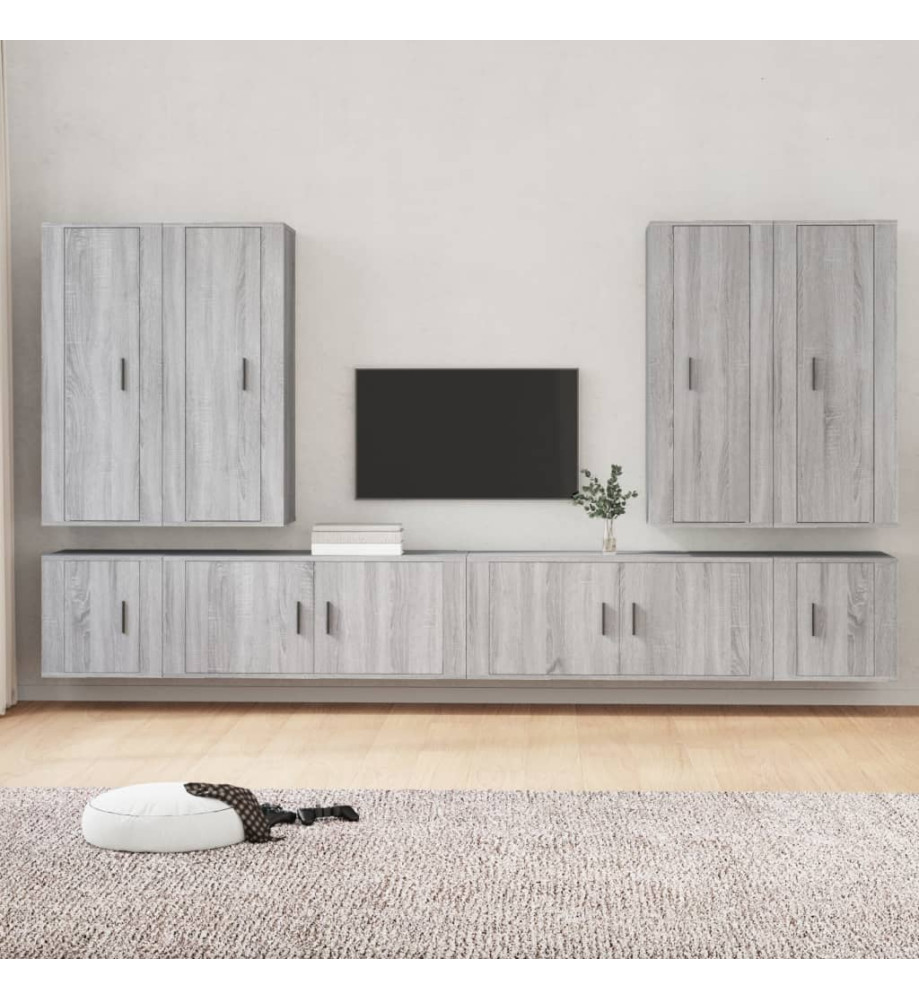 Ensemble de meubles TV 8 pcs Sonoma gris Bois d'ingénierie