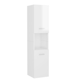 Armoire de salle de bain Blanc brillant 30x30x130 cm Aggloméré