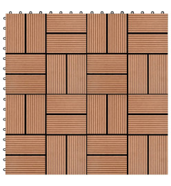 Carreaux de terrasse 22 pcs 30 x 30 cm 2 m² WPC Marron