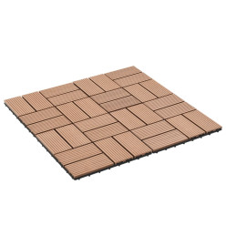 Carreau de terrasse 11 pcs WPC 30 x 30 cm 1 m² Marron