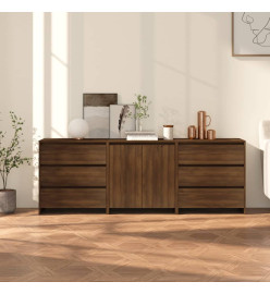 Buffets 3 pcs Chêne marron Bois d'ingénierie