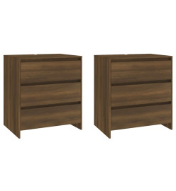 Buffets 3 pcs Chêne marron Bois d'ingénierie