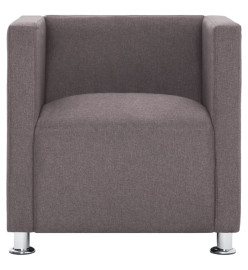 Fauteuil cube Taupe Tissu