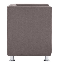 Fauteuil cube Taupe Tissu