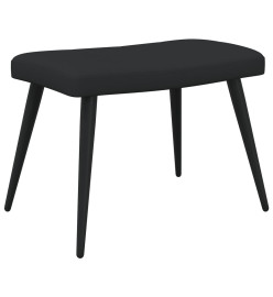 Chaise de relaxation avec tabouret Noir Tissu