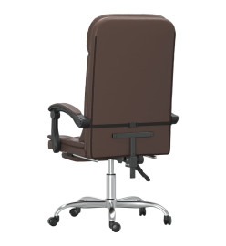 Fauteuil de massage inclinable de bureau Marron Similicuir