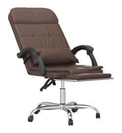 Fauteuil de massage inclinable de bureau Marron Similicuir