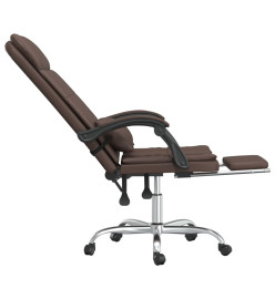 Fauteuil de massage inclinable de bureau Marron Similicuir